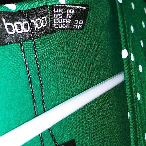 NWT Green White Polka Dot Wrap Dress US 6 Small - Picture 4 of 4